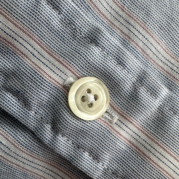 Vtg Dior Men's Light Blue Striped Shirt Size 16 1/2 - Picture 6 of 6